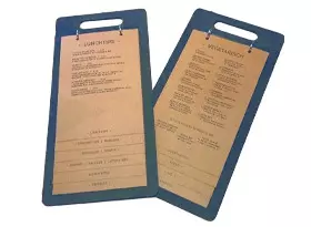 Menukaarten op kraftpapier